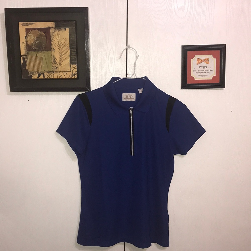 EP Pro Women’s Polo Shirt Medium Blue Polyester